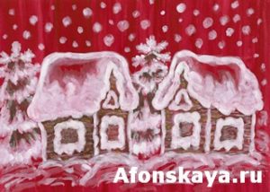 Christmas picture on crimson background