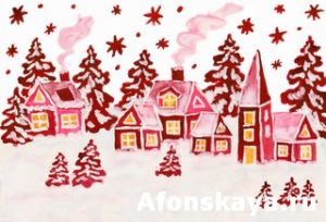 Christmas picture in raspberry pink colours